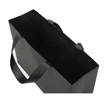 230G黑色銅版紙袋-23x28x12cm-緞帶手提帶-單色單面印刷_1